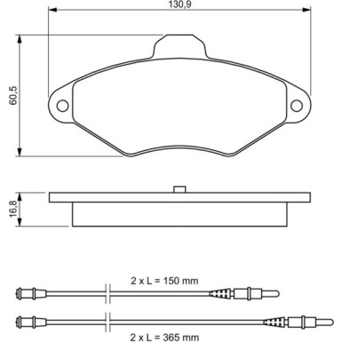 BOSCH Bremsbelagsatz, Scheibenbremse 0 986 461 757