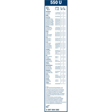 BOSCH 550 U Scheibenwischer Twin 3 397 004 585