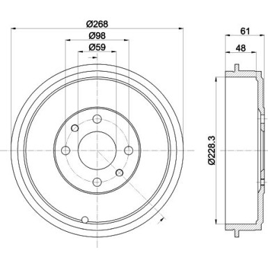 8DT 355 301-091 Bremstrommel