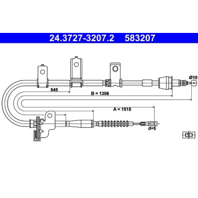 24.3727-3207.2 Seilzug, Feststellbremse 24.3727-3207.2 Seilzug, Feststellbremse