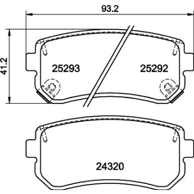 Hella | Bremsbelagsatz, Scheibenbremse | 8DB 355 016-221