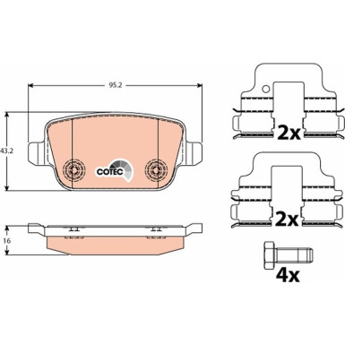 GDB1732 Bremsbelagsatz, Scheibenbremse COTEC