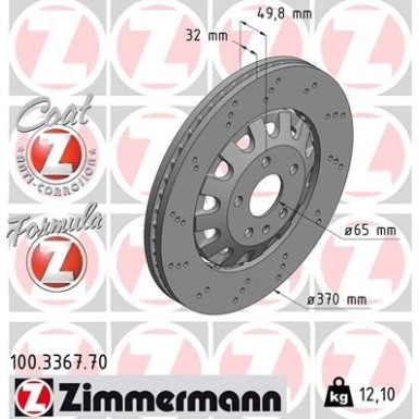 Zimmermann 2 x ZIMMERMANN Bremsscheibe Formula Z 100.3367.70
