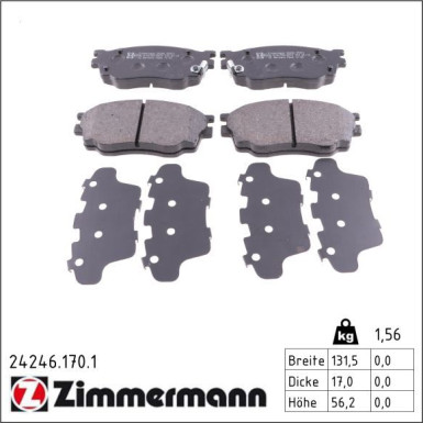 Zimmermann Bremsbelagsatz, Scheibenbremse 24246.170.1