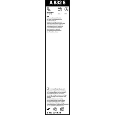 BOSCH A 832 S Scheibenwischer Aerotwin 3 397 014 832