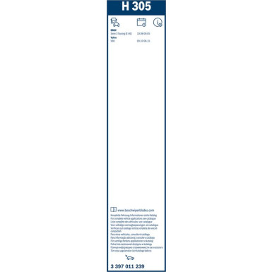 BOSCH H 305 Scheibenwischer Rear 3 397 011 239