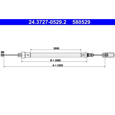 24.3727-0529.2 Seilzug, Feststellbremse 24.3727-0529.2 Seilzug, Feststellbremse