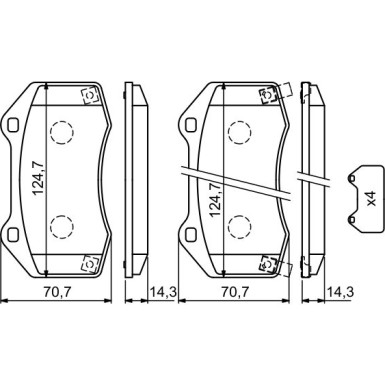 0 986 494 718 Bremsbelagsatz, Scheibenbremse
