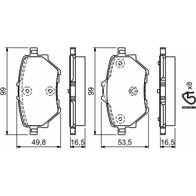 BOSCH Bremsbelagsatz, Scheibenbremse 0 986 494 716 BOSCH Bremsbelagsatz, Scheibenbremse 0 986 494 716