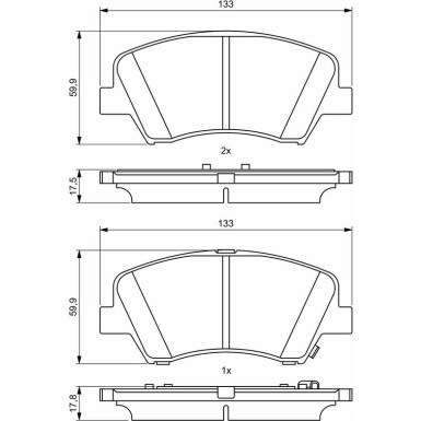 BOSCH Bremsbelagsatz, Scheibenbremse 0 986 494 712