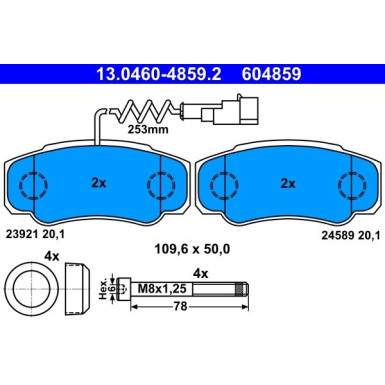 13.0460-4859.2 Bremsbelagsatz, Scheibenbremse