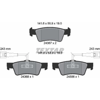 2436701 Bremsbelagsatz, Scheibenbremse Q+