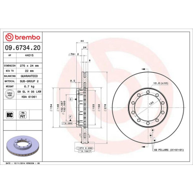Brembo | Bremsscheibe | 09.6734.20