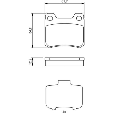BOSCH Bremsbelagsatz, Scheibenbremse 0 986 466 874