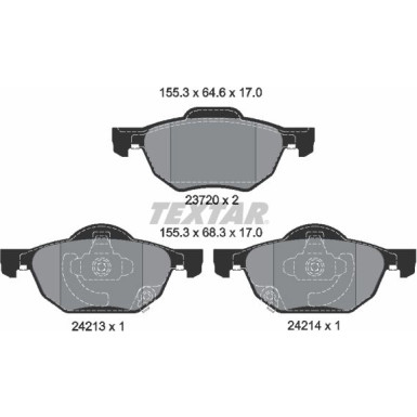 Textar Bremsbelagsatz, Scheibenbremse Q+ 2372001