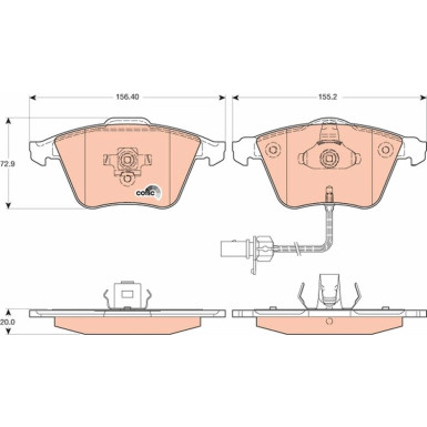 TRW Bremsbelagsatz, Scheibenbremse COTEC GDB1617