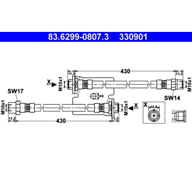 ATE | Bremsschlauch | 83.6299-0807.3
