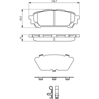 BOSCH Bremsbelagsatz, Scheibenbremse 0 986 494 232