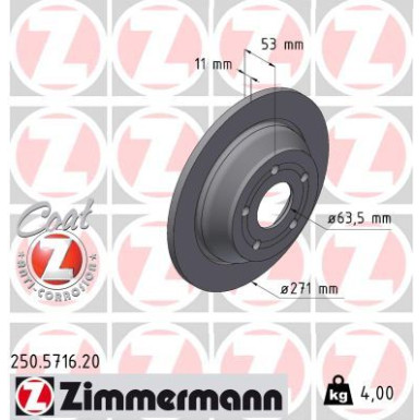 Zimmermann | Bremsscheibe | 250.5716.20