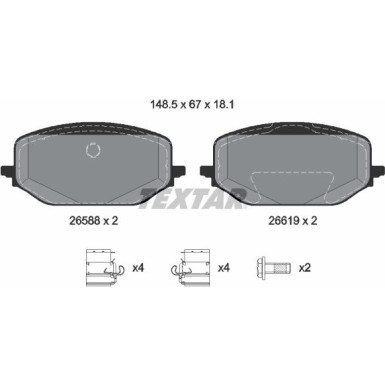 2658801 Bremsbelagsatz, Scheibenbremse Q+