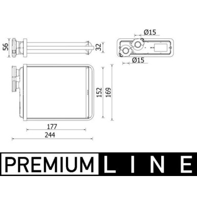 Mahle | Wärmetauscher, Innenraumheizung | AH 277 000P