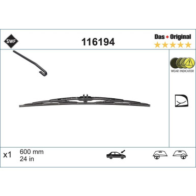 SWF Wischblatt Scheibenwischer DAS ORIGINAL SINGLE 116194
