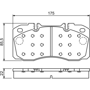0 986 494 257 Bremsbelagsatz, Scheibenbremse