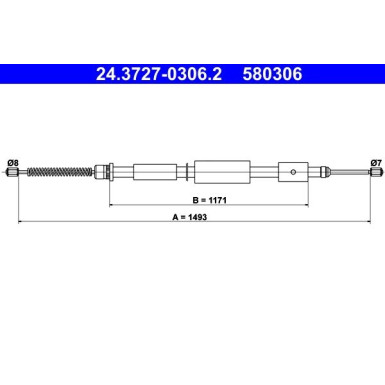 24.3727-0306.2 Seilzug, Feststellbremse 24.3727-0306.2 Seilzug, Feststellbremse