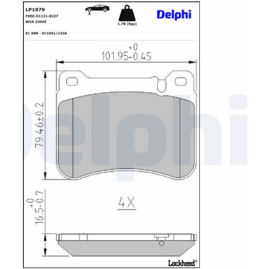 LP1979 Bremsbelagsatz, Scheibenbremse
