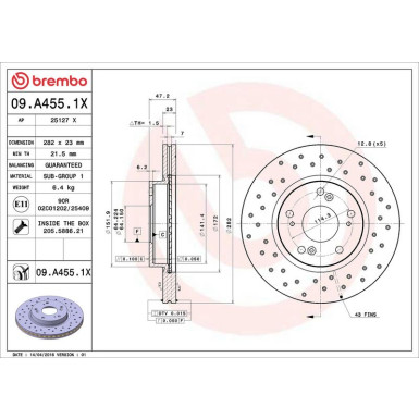Brembo Bremsscheibe XTRA LINE - Xtra 09.A455.1X