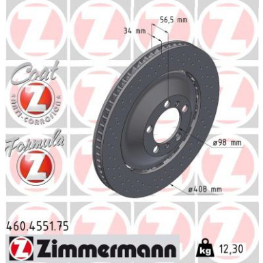Zimmermann | Bremsscheibe | 460.4551.75