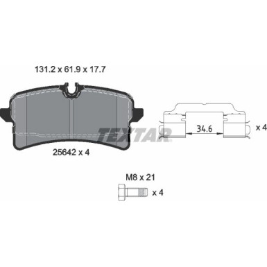 Textar Bremsbelagsatz, Scheibenbremse Q+ 2564203 Textar Bremsbelagsatz, Scheibenbremse Q+ 2564203