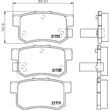 Hella | Bremsbelagsatz, Scheibenbremse | 8DB 355 016-451