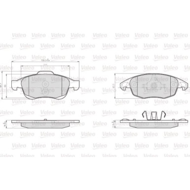 Valeo | Bremsbelagsatz, Scheibenbremse | 872538