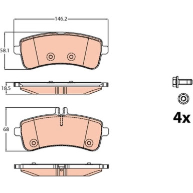 GDB2079 Bremsbelagsatz, Scheibenbremse