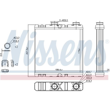 Nissens | Wärmetauscher, Innenraumheizung | 73342