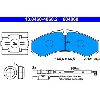 13.0460-4860.2 Bremsbelagsatz, Scheibenbremse
