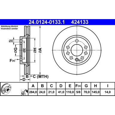 ATE | Bremsscheibe | 24.0124-0133.1
