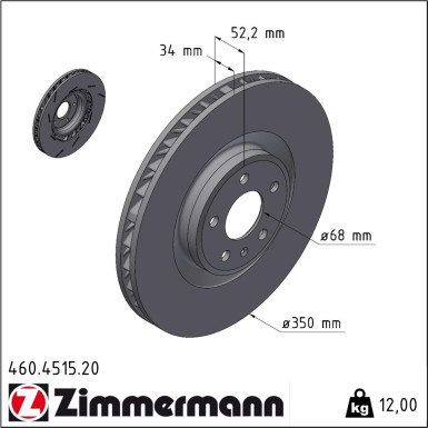 Zimmermann Bremsscheibe Coat Z 460.4515.20