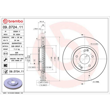 Brembo Bremsscheibe PRIME LINE - UV Coated 09.D724.11 Brembo Bremsscheibe PRIME LINE - UV Coated 09.D724.11