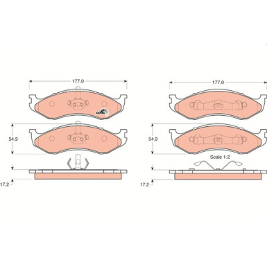 TRW Bremsbelagsatz, Scheibenbremse COTEC GDB1153