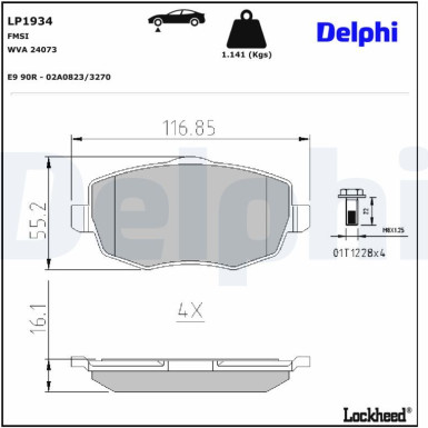 LP1934 Bremsbelagsatz, Scheibenbremse