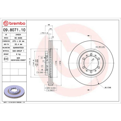 Brembo | Bremsscheibe | 09.8071.11