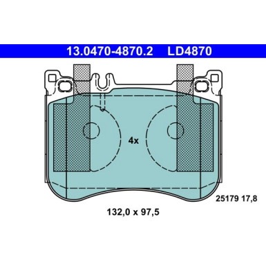 13.0470-4870.2 Bremsbelagsatz, Scheibenbremse ATE Ceramic