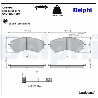 LP1993 Bremsbelagsatz, Scheibenbremse
