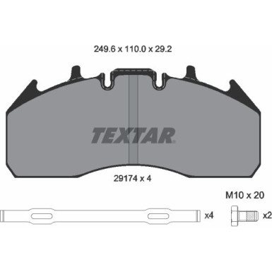 Textar | Bremsbelagsatz, Scheibenbremse | 2917401