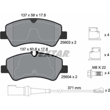 Textar Bremsbelagsatz, Scheibenbremse Q+ 2560303
