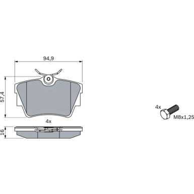0 986 494 040 Bremsbelagsatz, Scheibenbremse