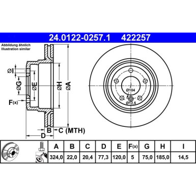 ATE | Bremsscheibe | 24.0122-0257.1
