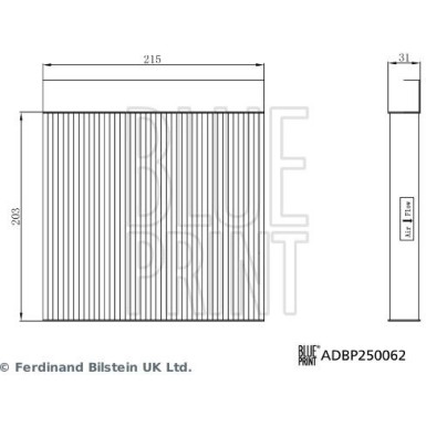 ADBP250062 Filter, Innenraumluft